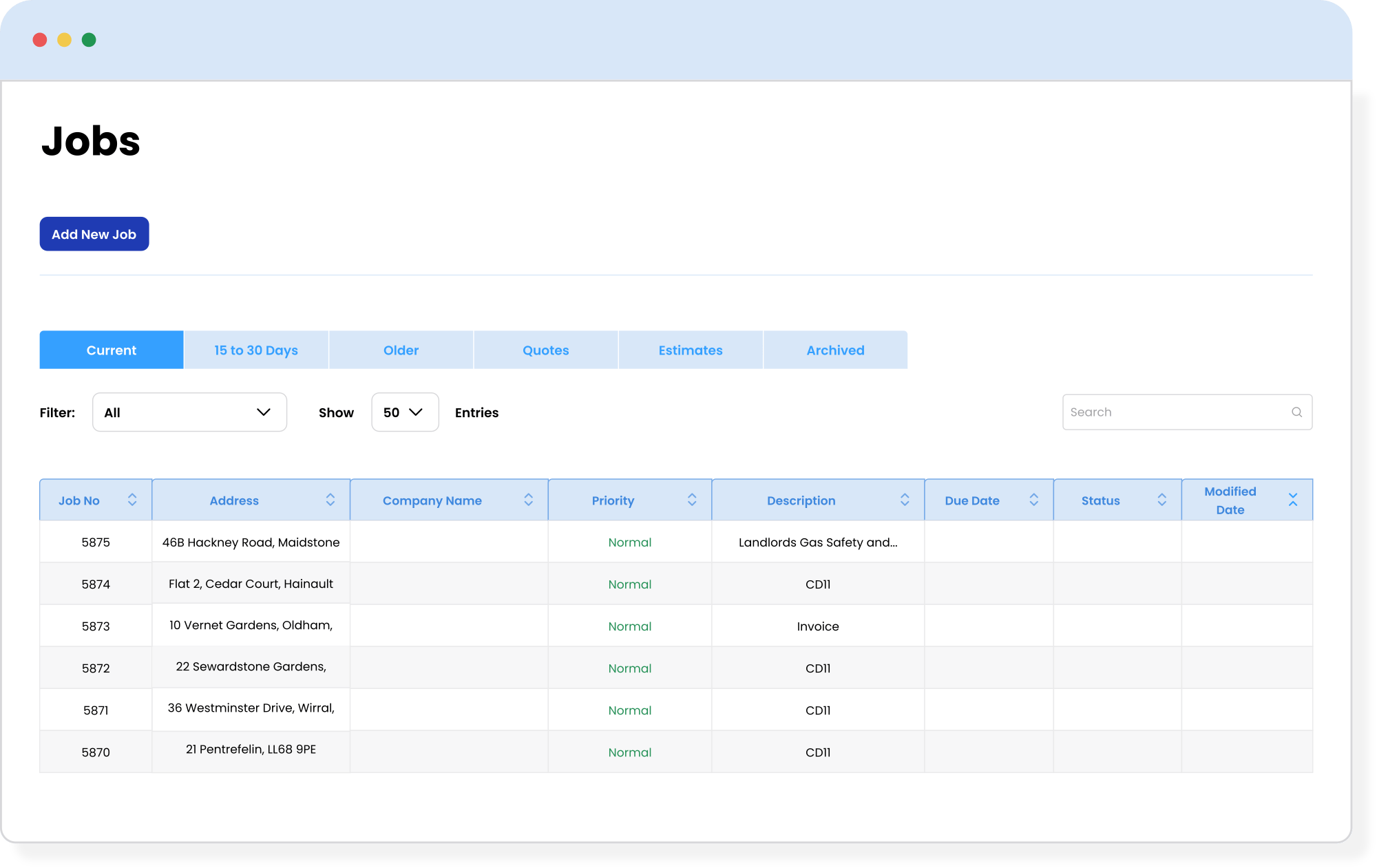 Job Management - Job Tracking