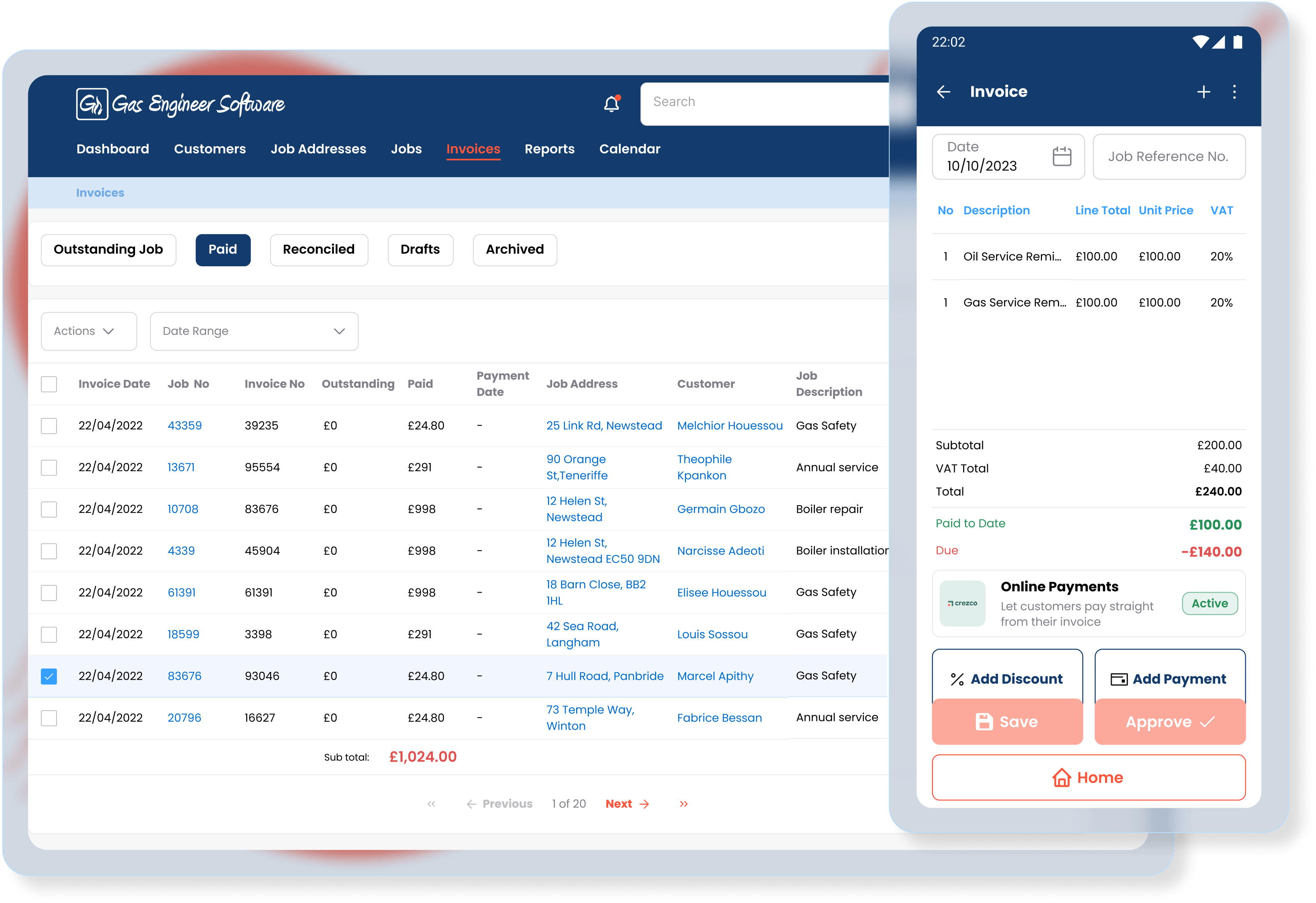 Job Management App Works on Mobile